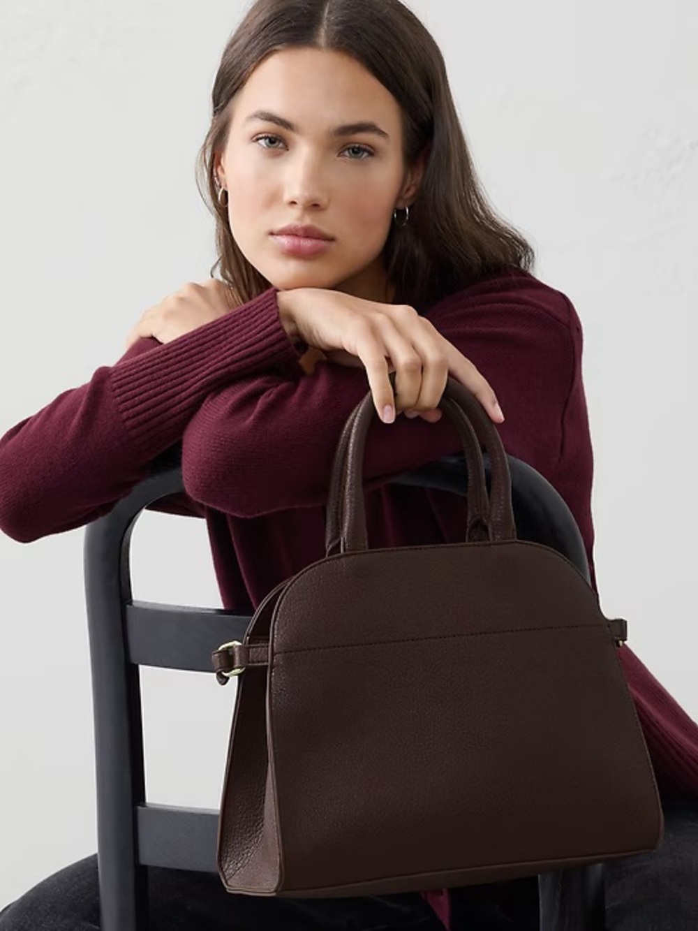 Banana Republic Vegan Leather Satchel Handbag NWT